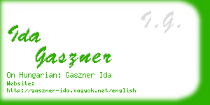 ida gaszner business card